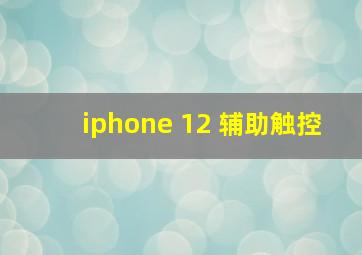 iphone 12 辅助触控